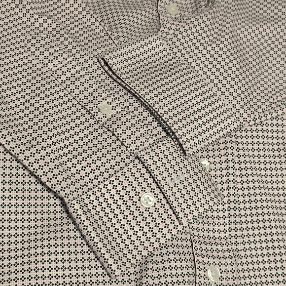 Men's 2XL Black Peach Stretch Modern Fit Long Sleeve Button-Down Shirt - Picture 6 of 9